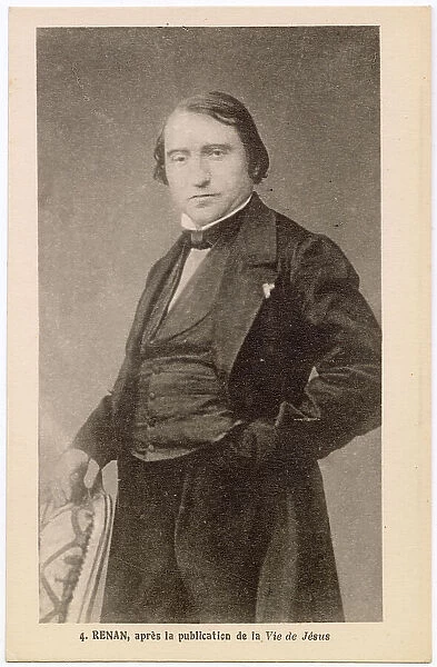 ERNEST RENAN (1823 - 1892), French philosopher who specialised in religious subjects, photographed just after the publication of his Vie de Jesus (1863)