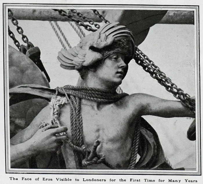 Framed Print : Eros Statue removal Framed Print : Eros Statue removal