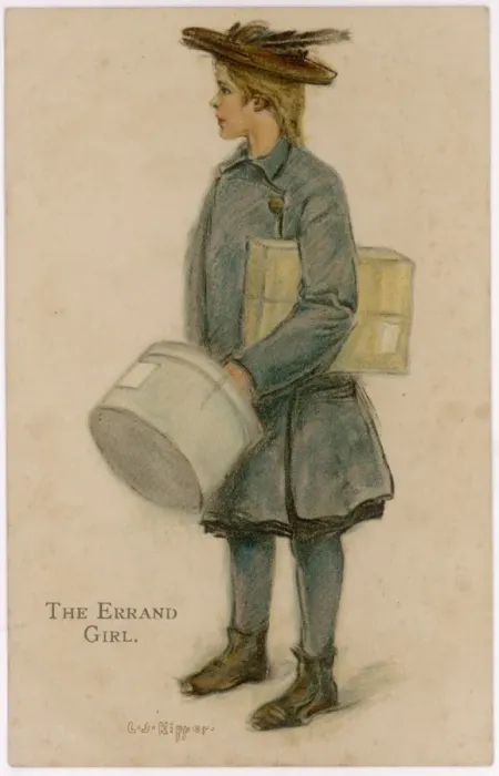 Framed Print : Errand Girl Carries 1905 Framed Print : Errand Girl Carries 1905
