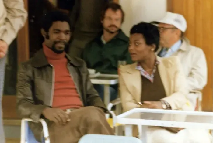 Framed Print : Errol and Lorna Holder on the boat crossing to a Greek Islan