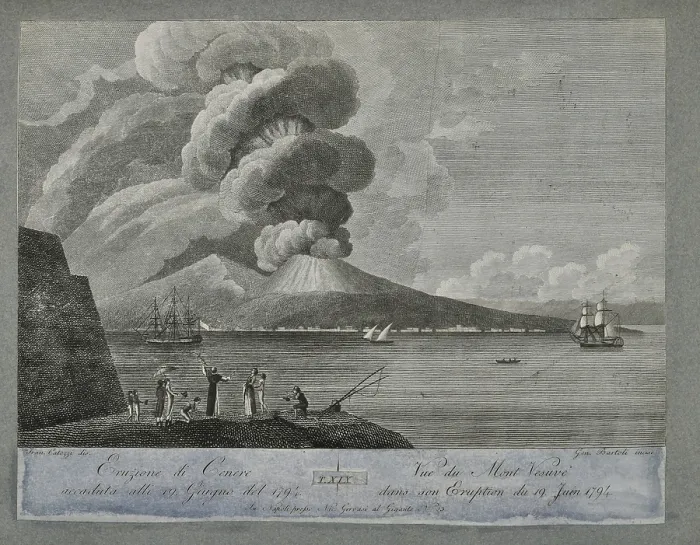 Framed Print : Eruption of ash from Mount Vesuvius, 19 June 1794 Framed Print : Eruption of ash from Mount Vesuvius, 19 June 1794
