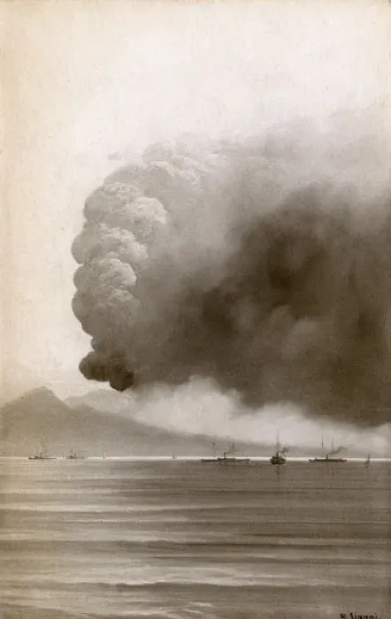 Framed Print : Eruption of Mount Vesuvius, Italy Framed Print : Eruption of Mount Vesuvius, Italy