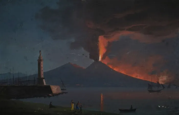 Framed Print : Eruption of Vesuvius, 1822 (night) Framed Print : Eruption of Vesuvius, 1822 (night)