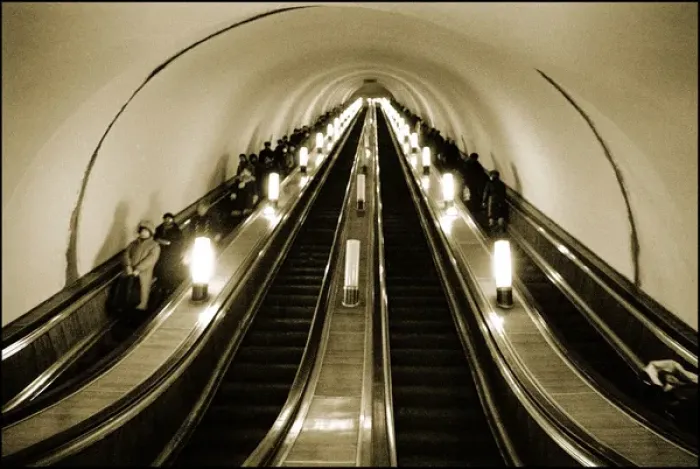 Framed Print : Escalators of the Moscow Metro Framed Print : Escalators of the Moscow Metro