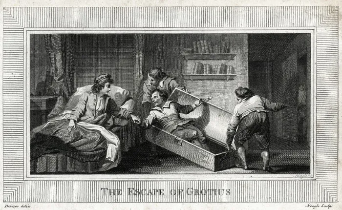 Framed Print : The Escape of Grotius, aka Hugo de Groot Framed Print : The Escape of Grotius, aka Hugo de Groot