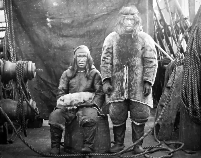 Framed Print : Eskimaux on a whaling ship, Greenland Framed Print : Eskimaux on a whaling ship, Greenland