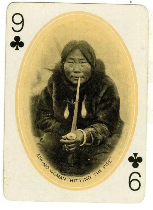 Framed Print : Eskimo Woman Hitting the Pipe Framed Print : Eskimo Woman Hitting the Pipe
