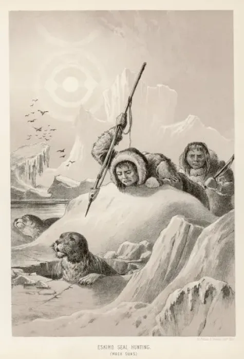 Framed Print : Eskimos Hunting Seal Framed Print : Eskimos Hunting Seal