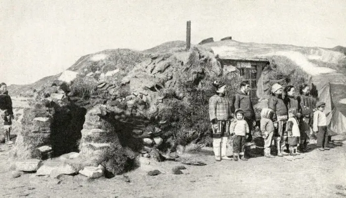 Framed Print : Eskimos outside their summer residence, Greenland Framed Print : Eskimos outside their summer residence, Greenland