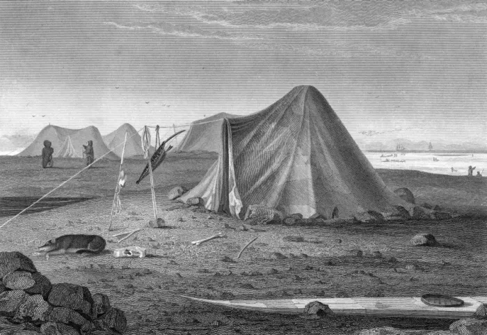 Framed Print : Eskimos Summer Tents Framed Print : Eskimos Summer Tents