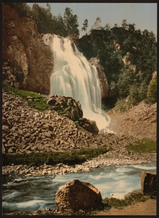 Framed Print : Espelandsfos, Odde (i. e. Odda), Hardanger Fjord, Norway