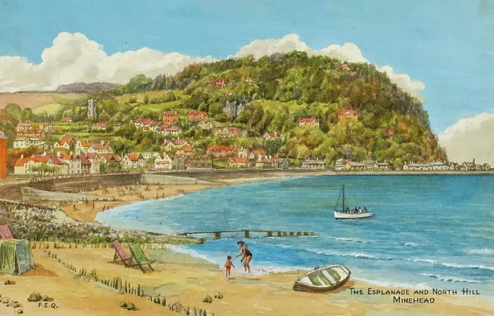 Framed Print : Esplanade and North Hill, Minehead, Somerset Framed Print : Esplanade and North Hill, Minehead, Somerset