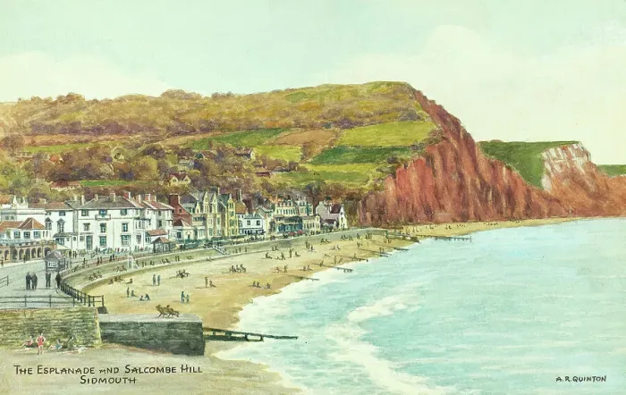 Framed Print : Esplanade and Salcombe Hill, Sidmouth, Devon Framed Print : Esplanade and Salcombe Hill, Sidmouth, Devon