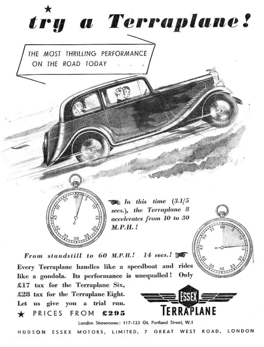 Framed Print : Essex Terraplane Car Advert 1933 Framed Print : Essex Terraplane Car Advert 1933