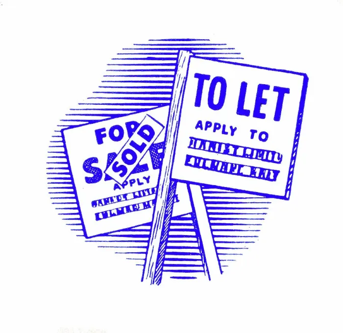 Framed Print : Estate agent sign boards Framed Print : Estate agent sign boards