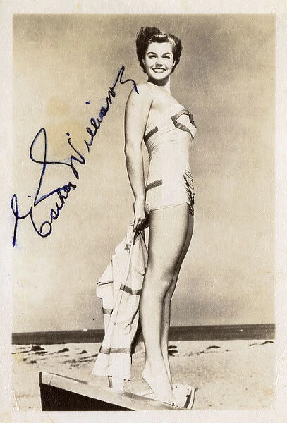 8X10 PUBLICITY PHOTO AB-530 ESTHER WILLIAMS ACTRESS AND SWIMMER 