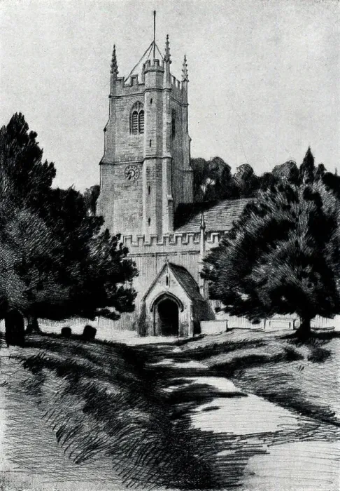 Framed Print : Etching showing St. James Church, Avebury, Wilts, England. The oldest building standing in Avebury, this church is anglo saxon, as can be seen in much is the remaining parts such as the nave. Date: circa 1930 Framed Print : Etching showing St. James Church, Avebury, Wilts, England. The oldest building standing in Avebury, this church is anglo saxon, as can be seen in much is the remaining parts such as the nave. Date: circa 1930