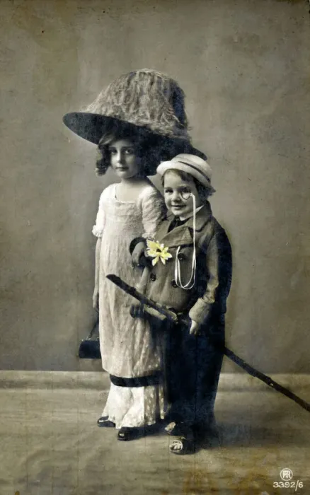 Framed Print : Ethel and her young brother in fancy dress Framed Print : Ethel and her young brother in fancy dress