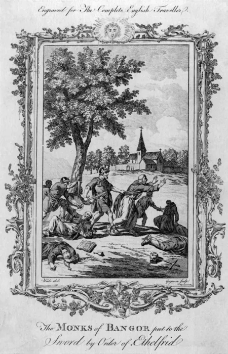 Framed Print : Ethelfrid massacres monks Framed Print : Ethelfrid massacres monks