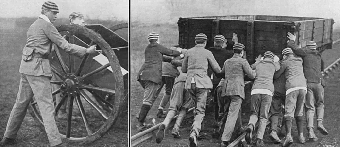 Framed Print : Eton boys helping with army stores, WW1 Framed Print : Eton boys helping with army stores, WW1