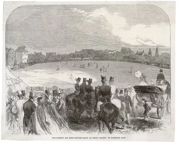 Eton Vs Harrow 1864. The Harrow and Eton cricket match at Lord's Ground