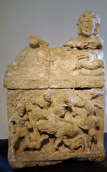 Etruscan Art. Italy. Travertine's sarcophagus-urn. Tomb of C