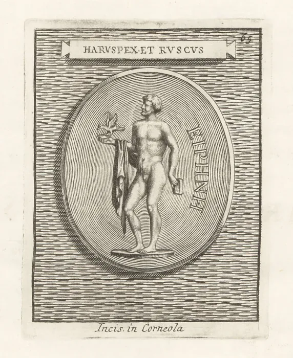 Framed Print : Etruscan haruspex holding a bird in his right hand Framed Print : Etruscan haruspex holding a bird in his right hand