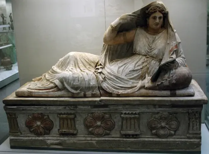 Framed Print : Etruscan sarcophagus of Seianti Hanunia Tlesnasa. 150-140 BC Framed Print : Etruscan sarcophagus of Seianti Hanunia Tlesnasa. 150-140 BC
