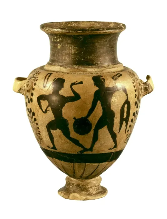 Framed Print : Etruscan stamnos decorated with black figures Framed Print : Etruscan stamnos decorated with black figures