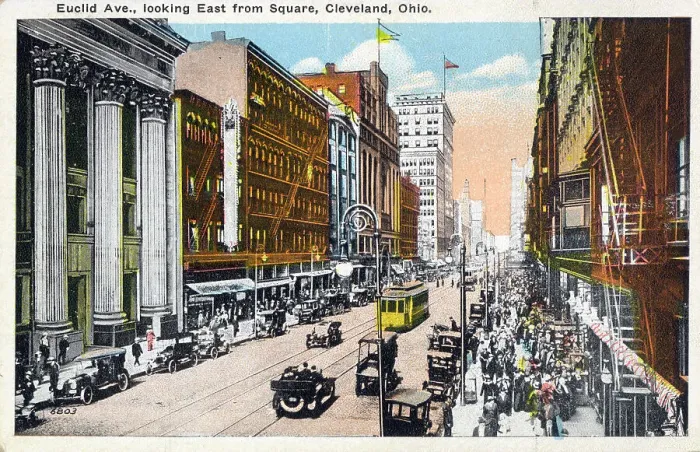 Framed Print : Euclid Avenue, looking East from Square, Cleveland, Ohio Framed Print : Euclid Avenue, looking East from Square, Cleveland, Ohio