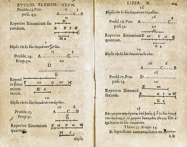 Euclid. Elementum. Page of the Book of Geometry