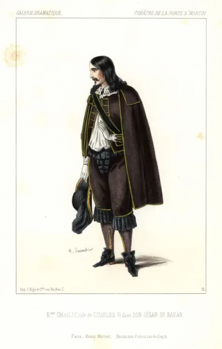 Framed Print : Eugene Grailly as Charles II in Don Cesar de Bazan, 1844 Framed Print : Eugene Grailly as Charles II in Don Cesar de Bazan, 1844