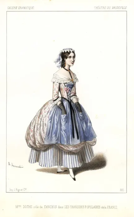 Framed Print : Eugenie Doche as Fanchon in Les Chansons Populaires Framed Print : Eugenie Doche as Fanchon in Les Chansons Populaires