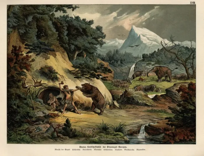 Framed Print : European landscape in the Diluvial era Framed Print : European landscape in the Diluvial era
