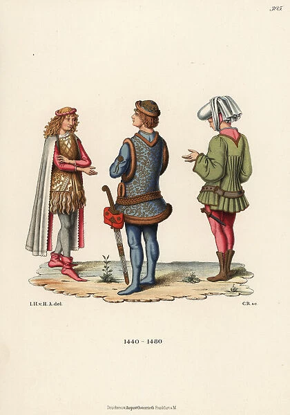 European mens costumes of the mid-15th century