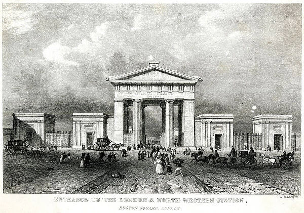 Euston Arch - entrance to the railway station - London