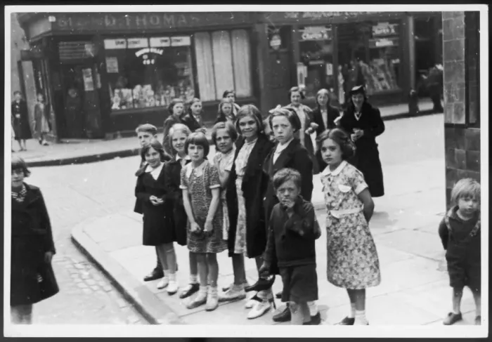 Framed Print : Evacuees on Corner