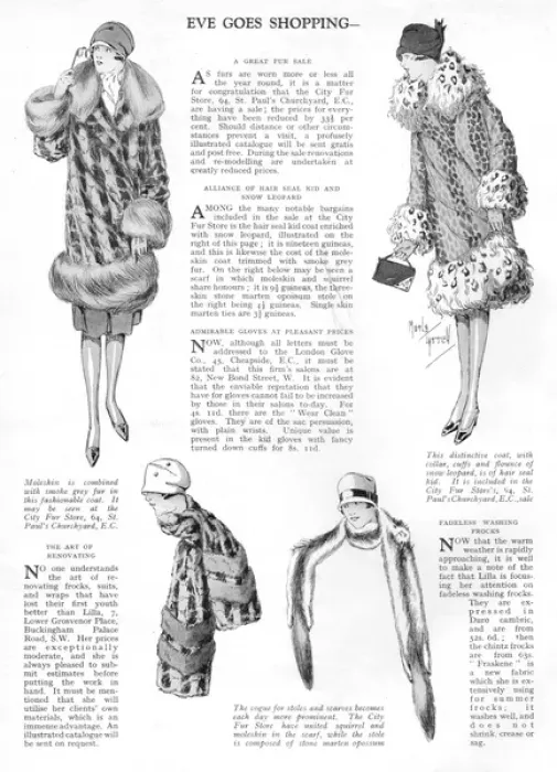 Framed Print : Eve goes shopping in London, 1926 at the City Fur Store Framed Print : Eve goes shopping in London, 1926 at the City Fur Store