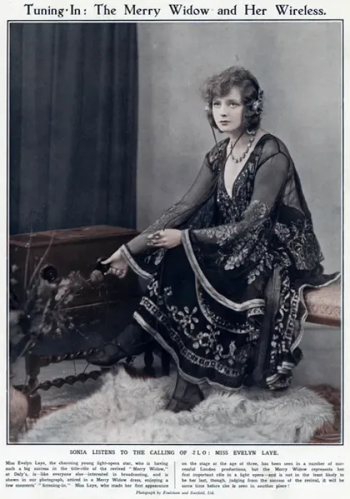 Framed Print : Evelyn Laye listening to music in 1923 Framed Print : Evelyn Laye listening to music in 1923