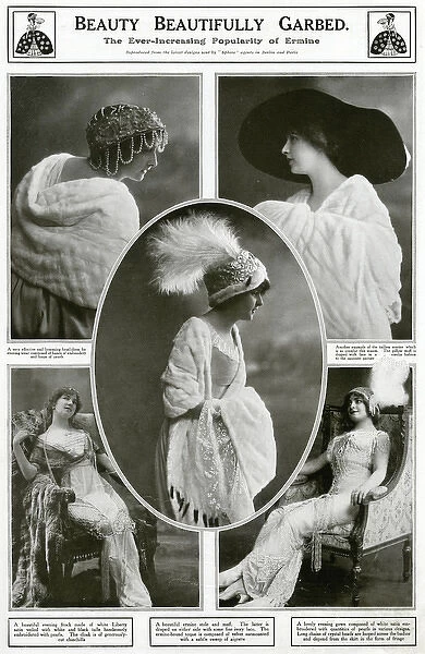 Evening clothing with pearls and lace 1912