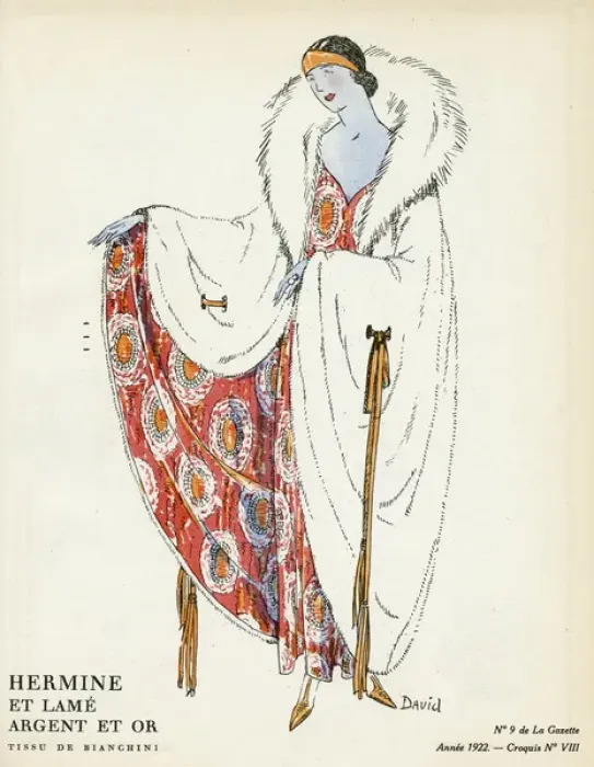 Framed Print : Evening coat with inner lining design 1922 Framed Print : Evening coat with inner lining design 1922