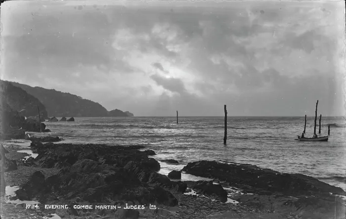 Framed Print : Evening at Combe Martin Framed Print : Evening at Combe Martin