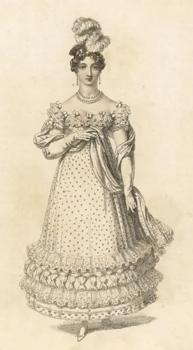Framed Print : EVENING DRESS 1819 Framed Print : EVENING DRESS 1819