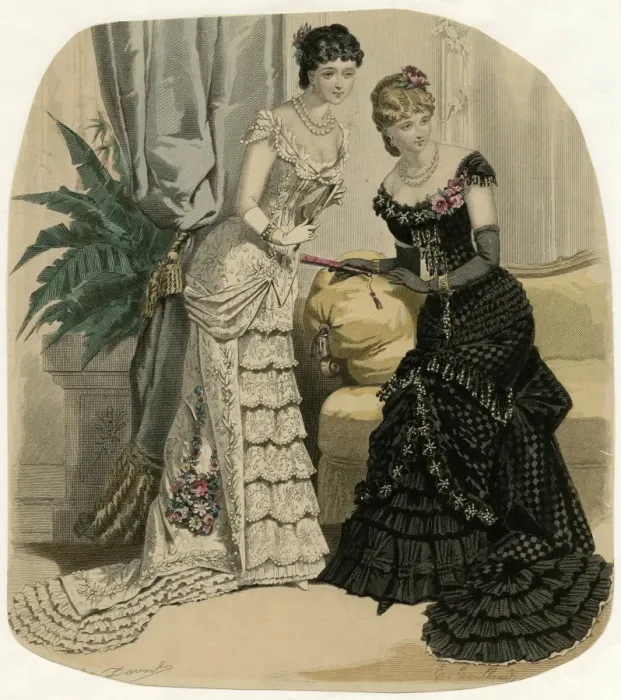 Framed Print : Evening Dress ?1882 Framed Print : Evening Dress ?1882