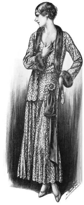 Framed Print : Evening dress and coatee from Peter Robinson Framed Print : Evening dress and coatee from Peter Robinson