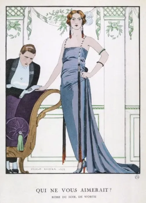 Framed Print : Evening Dress / Worth 1922 Framed Print : Evening Dress / Worth 1922