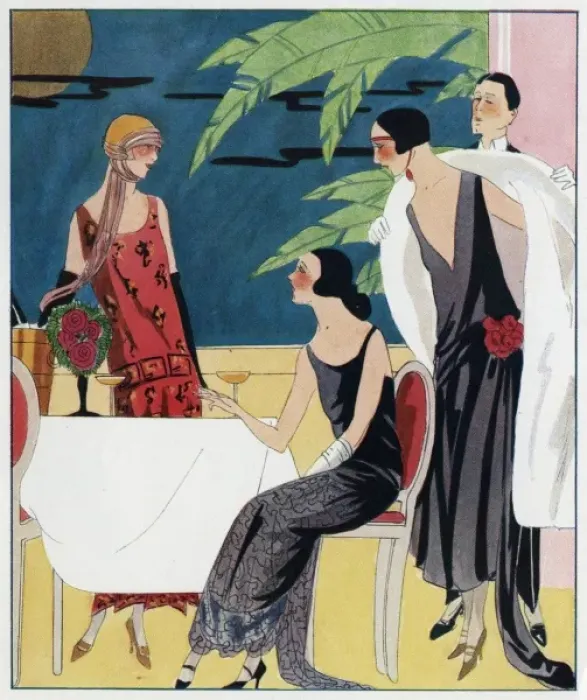 Framed Print : Three evening dresses by Doeuillet and Beer Framed Print : Three evening dresses by Doeuillet and Beer