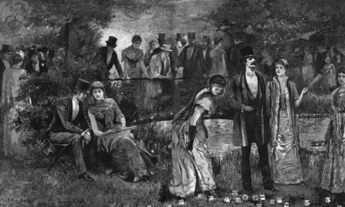 Framed Print : An Evening Fete in Regents Park, London, 1887 Framed Print : An Evening Fete in Regents Park, London, 1887