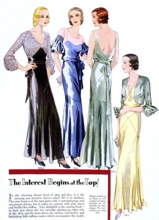 Framed Print : Evening Frocks 1932 Framed Print : Evening Frocks 1932