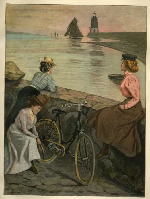 Framed Print : Evening on the pier at Swinemunde Framed Print : Evening on the pier at Swinemunde